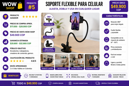 Soporte flexible para celular